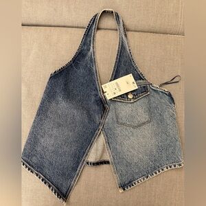Zara Blue Denim Halter Top *NWT*